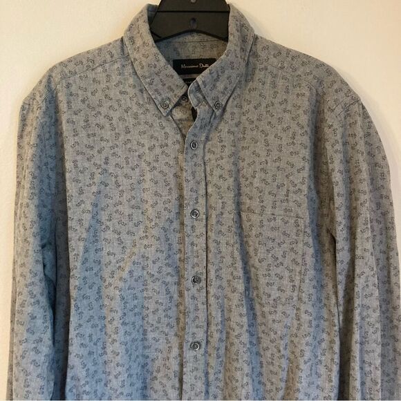 Massimo Dutti Men’s long sleeve gray button down size Medium! EUC! - Picture 2 of 9